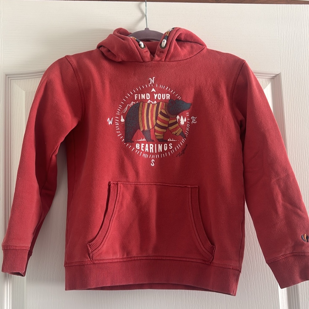 Fat face red hoodie size 9/10 kids.